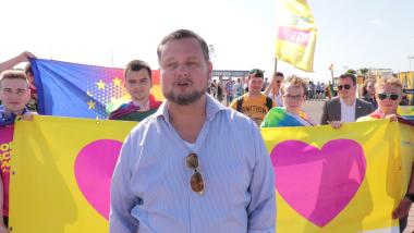 René Domke in Rostock auf dem CSD